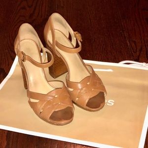 Michael Kors Annaliese Leather Platform Heels
